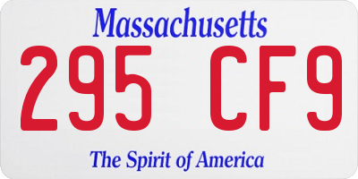 MA license plate 295CF9