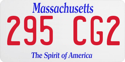 MA license plate 295CG2
