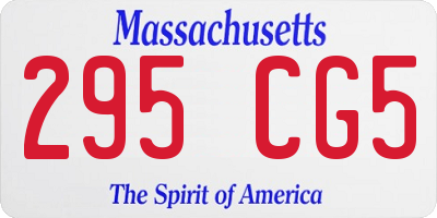 MA license plate 295CG5