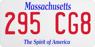 MA license plate 295CG8