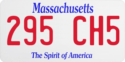 MA license plate 295CH5