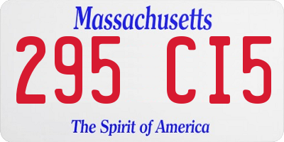 MA license plate 295CI5