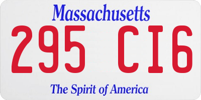 MA license plate 295CI6