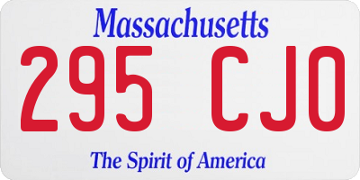 MA license plate 295CJ0