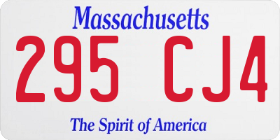 MA license plate 295CJ4