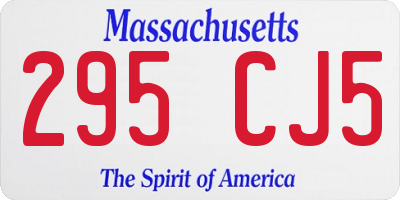 MA license plate 295CJ5