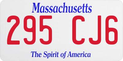 MA license plate 295CJ6