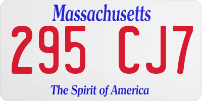 MA license plate 295CJ7