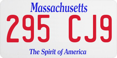 MA license plate 295CJ9