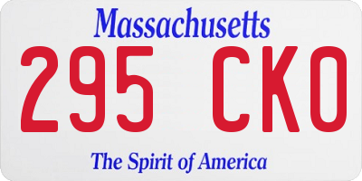 MA license plate 295CK0