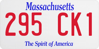 MA license plate 295CK1