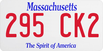 MA license plate 295CK2