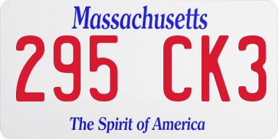 MA license plate 295CK3