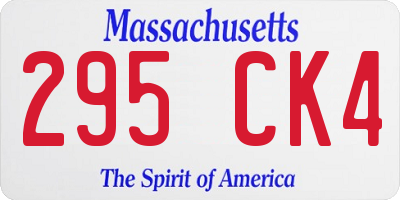 MA license plate 295CK4