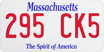 MA license plate 295CK5