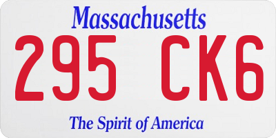 MA license plate 295CK6