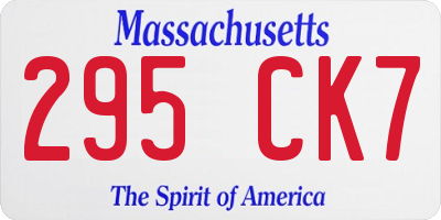 MA license plate 295CK7