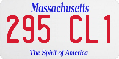 MA license plate 295CL1