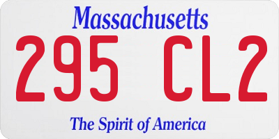 MA license plate 295CL2