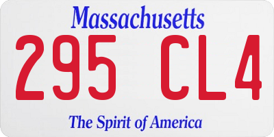 MA license plate 295CL4