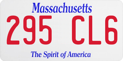 MA license plate 295CL6