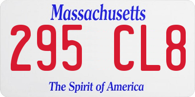 MA license plate 295CL8