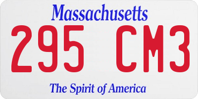 MA license plate 295CM3