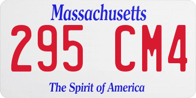 MA license plate 295CM4