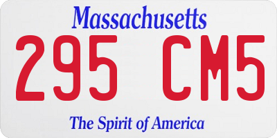 MA license plate 295CM5
