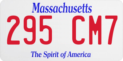 MA license plate 295CM7