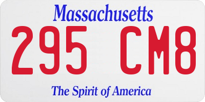 MA license plate 295CM8