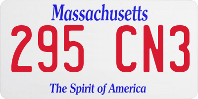 MA license plate 295CN3