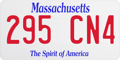 MA license plate 295CN4
