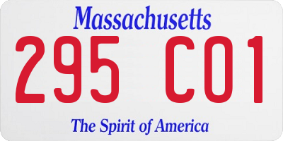 MA license plate 295CO1