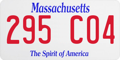MA license plate 295CO4
