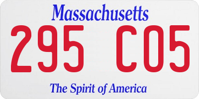 MA license plate 295CO5