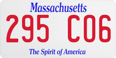 MA license plate 295CO6