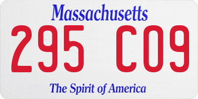 MA license plate 295CO9