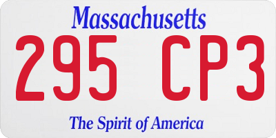 MA license plate 295CP3