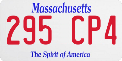 MA license plate 295CP4