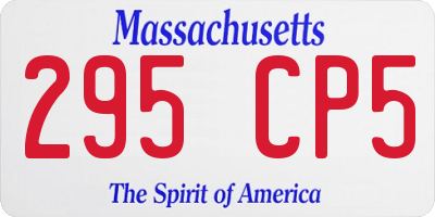 MA license plate 295CP5