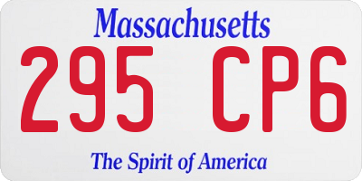 MA license plate 295CP6