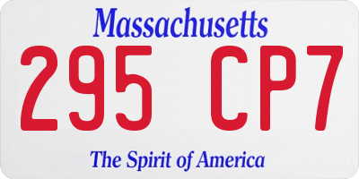 MA license plate 295CP7