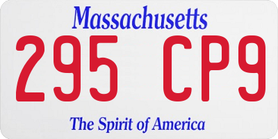 MA license plate 295CP9