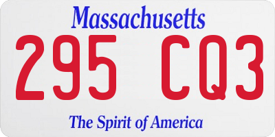 MA license plate 295CQ3