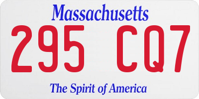 MA license plate 295CQ7