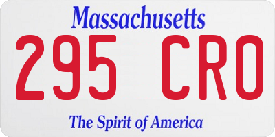 MA license plate 295CR0