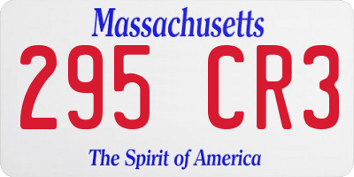 MA license plate 295CR3