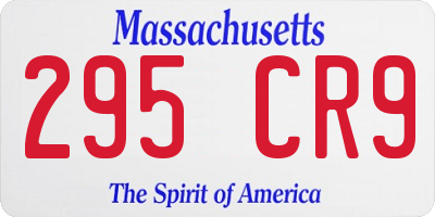 MA license plate 295CR9
