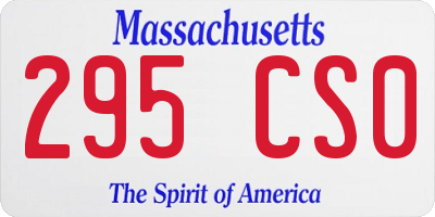 MA license plate 295CS0